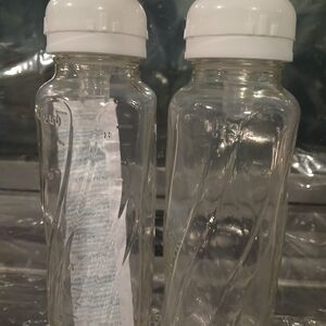 Clear Glass Bottle with White Cap - Unbranded